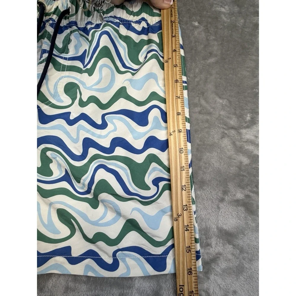 Coast Clothing Co Men's‎ Size Medium Swim Shorts Trunks Blue green white 5.5